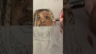 Draw lil durk amine style pencil color prismacolor #short #style #challenge #draw