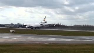 Ethiopian MD11 blasting away from Liege