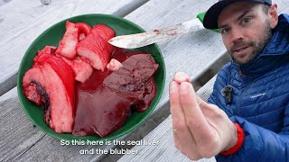 Eating RAW Seal LIVER and Blubber in GREENLAND