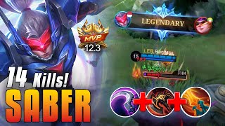 14 Kills Saber! Counter Alami Harley Bikin Frustasi - Best Build MLBB