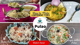 Delicious Veg Pulao Recipes: Raisin Pulao, Gajar Matar Pulao, Gatte Ka Pulao, and Green Peas Pulao