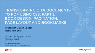 Webinar: Transforming DITA documents to PDF using CSS, Part 2 – Book design, Pagination, Page Layout