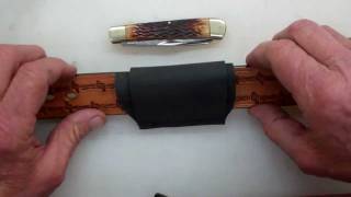 Making a simple belt pocket knife sheath