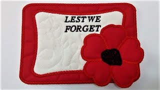 Free Anzac Poppy Mug Rug- By Kreative Kiwi