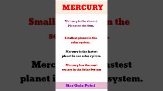 Mercury Planet Solar System ☀️🌃#generalknowledge #science #shorts