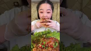 ASMR MUKBANG: Sizzling Spicy Pork Belly with Irresistible Crunch Sounds 🎧🔥🥩 #ASMRfood #mukbang