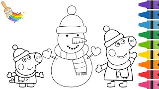 Peppa Pig With Snowman Episode Cartoons For Kids