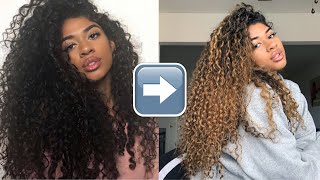 HIGHLIGHTS ON CURLY HAIR NO DAMAGE!