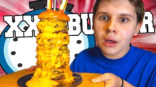 XXL BURGER TURM IN REDKORDZEIT ESSEN🍔🕐(Schaffe ich es?😧)