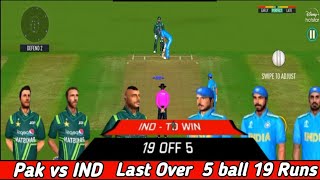 😱 5 Ball 19 Runs to Win - Pakistan vs India Last Over Thriller Match  l Real Cricket 25 Gameplay