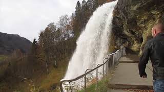 Dramatic Steindalsfossen waterfall in Norway