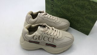 GG CHILDREN'S RHYTON GUCCI LOGO LEATHER SNEAKER Detailed Review