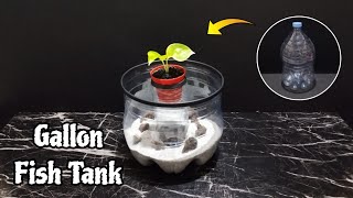 How to make a fish tank from gallon with aerator filter | DIY fish tank from used item