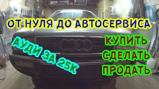 От НУЛЯ до АВТОСЕРВИСА.Начало.Купил Ауди на продажу за копейки!!!!!