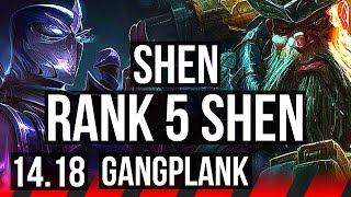 SHEN vs GANGPLANK (TOP) | Rank 5 Shen, 5/2/11 | EUNE Grandmaster | 14.18