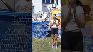 She failed the dunk tank throw 😂