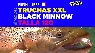 Pescando Truchas con Black Minnow 120 desde embarcación