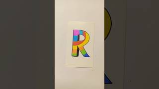 Letter R Art 😱 #shorts #trending #alphabetical #letter #arteasy #domsbrushpens