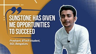 Prashanth Recommends Sunstone For Academic & Job Opportunities | Success Stories | Sunstone