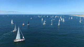 Newport To Ensenada Boat Race 2016 - Drone Aerial View - N2E2016 - Balboa Pier, Orange County, CA