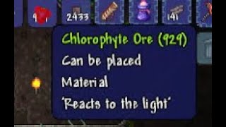 Proof that I can consistently get 800+ Chlorophyte Ore with 1 Spelunker Potion [Terraria]