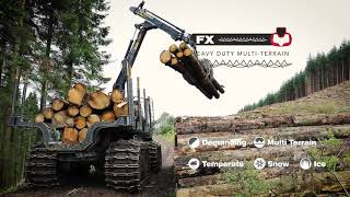 Ponsse Elephant forwarder with Clark Tracks CX and FX tracks