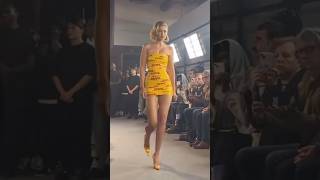 Gigi Hadid Stumbles in Skintight Duct Tape Dress on Vetements Runway