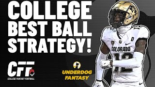 The FIRST College Fantasy Football Underdog Best Ball Best Strategies!