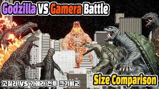 Godzilla VS Gamera Battle Size Comparison (고질라 대 가메라 전투 크기비교 애니메이션)