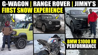 GWagon, Range Rover Sport & Jimny’s First Snow Experience || BMW s1000 RR Amazing Performance