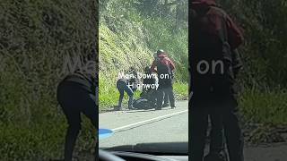 Motorcycle wreck near Elbe and Mt. Rainier