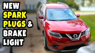 Nissan Rogue | installing spark plugs & brake light bulb | 2014 - 2020