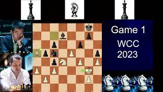 Ding Barely Survived! Game 1 WCC 2023 (Stock Fish Analyze)