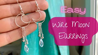 EASY Crescent Moon Dangle Earrings - Wire Wrap Tutorial