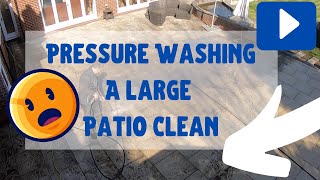 Pressure Washing A Large Patio Clean | Nasty Slabs