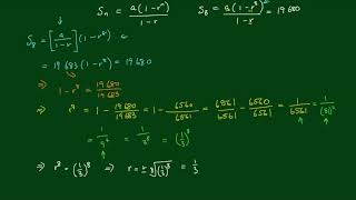 Geometric Sequences: Find First Term and Common Ratio given Sum to nth term and Infinity