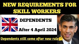 UK SKILL WORKER VISA Requirements FROM APRIL 2024 |  new requirements for skill workers dependents.