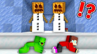 Mikey and JJ Epic Snowman Prison Escape in Minecraft (Maizen)