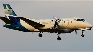 WestJet New Livery Saab 340 landing.