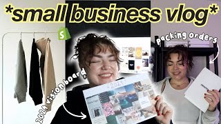 SMALL BUSINESS VLOG | making a vision board, packing orders, hang with me 💓