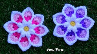 Crochet Flower I Crochet 8 Petals Flower I Crochet 3D Flower