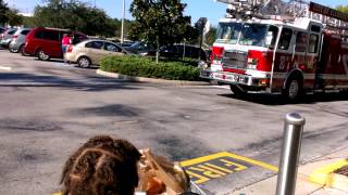 Kason and the ladder truck.