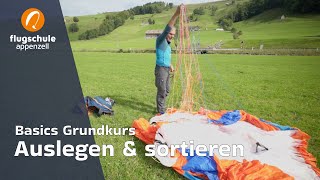 Gleitschirm auslegen & Leinen sortieren | Flugschule Appenzell