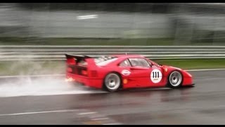 Ferrari F40 LM Spitting Flames on Monza!