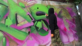 Green Pink Graffiti Art