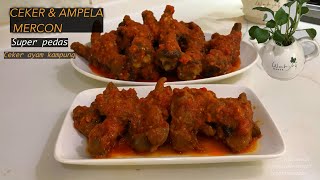 Resep ceker mercon dan ampela ayam || masakan oseng oseng super pedas  bikin nagih