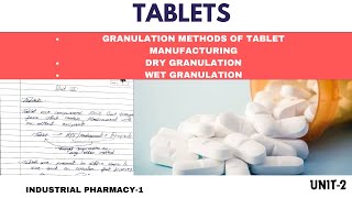 manufacturing of tablet | granulation method | formulation of tablet | granulation technique