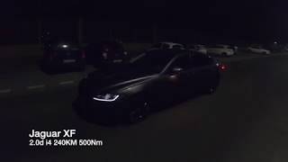 Jaguar XF 2.0d I4 240KM 500Nm - POV night drive Warsaw Giulia QV, RS3 and CLA45 AMG