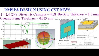 CSTMWS#Rectangular Micro Strip Patch Antenna at 2.4GHz Using CST MWS