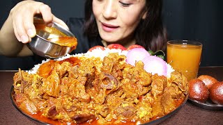 Spicy Mutton Masala Curry with Basmati Rice #ASMR/EATING SHOW BIG BITES MUKBANG